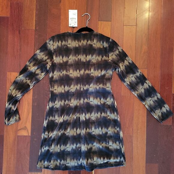 New Mini Zara Zip Back Lined Sexy V Neck Longsleeve Dress NWT - Picture 5 of 6